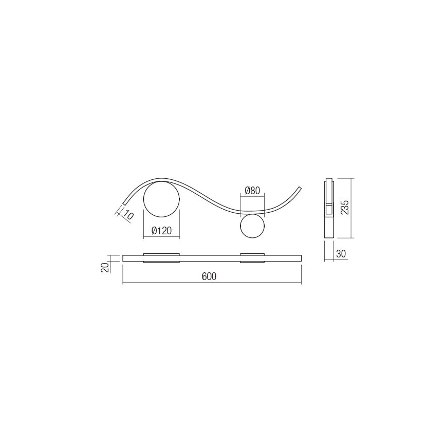 Redo 01-3110 - LED Kinkiet WAVE LED/9W/230V czarny