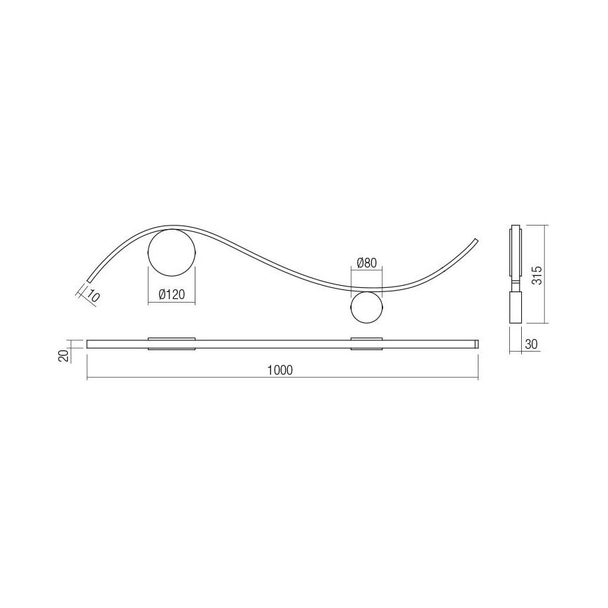 Redo 01-3112 - LED Kinkiet WAVE LED/11W/230V mosiądz