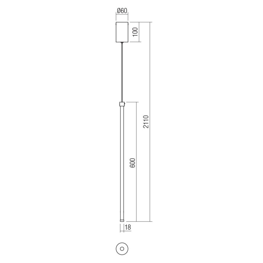 Redo 01-3114 - LED Żyrandol na lince TABOO LED/9W/230V biały