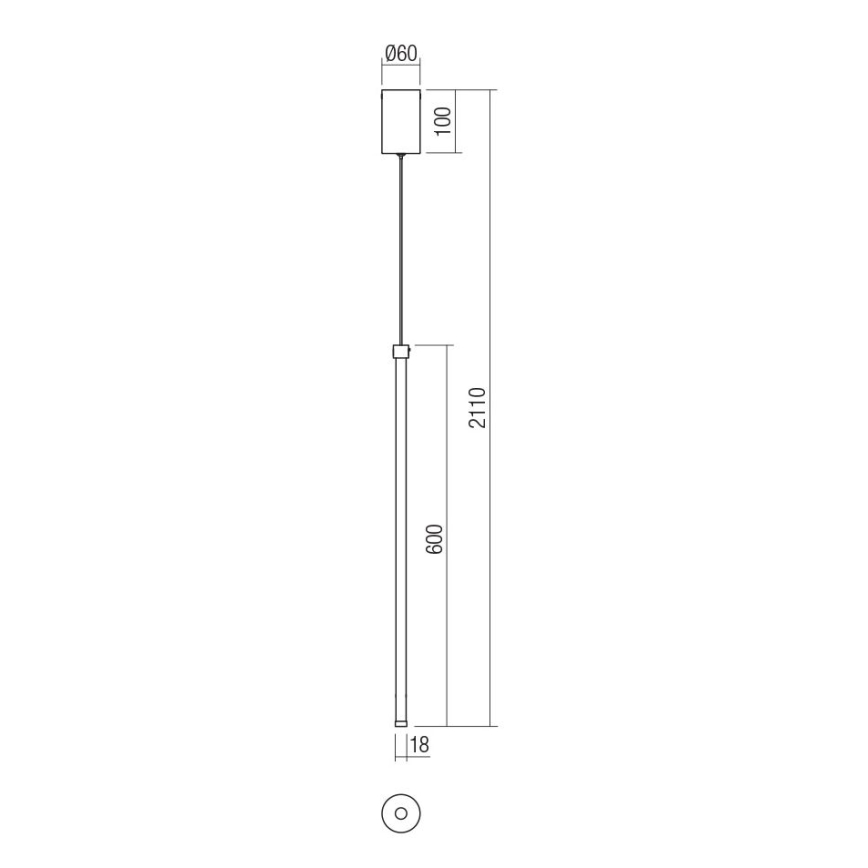 Redo 01-3115 - LED Żyrandol na lince TABOO LED/9W/230V mosiądz