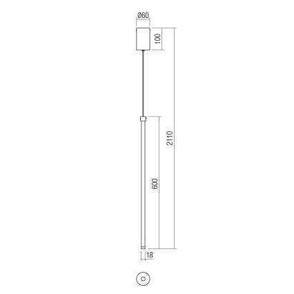 Redo 01-3116 - LED Żyrandol na lince TABOO LED/9W/230V czarny