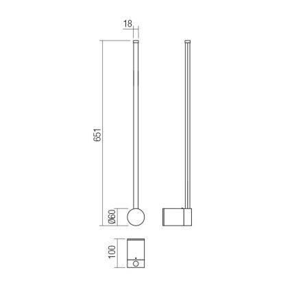 Redo 01-3122 - LED Kinkiet TABOO LED/9W/230V czarny