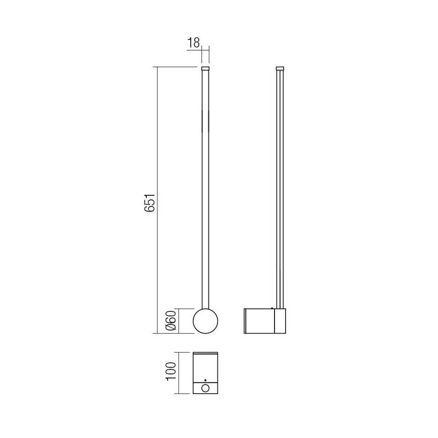 Redo 01-3122 - LED Kinkiet TABOO LED/9W/230V czarny