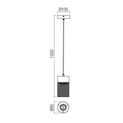 Redo 01-3141 - Żyrandol na lince STEM 1xE27/42W/230V