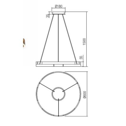 Redo 01-3172 - LED Żyrandol ściemnialny na lince CASTLE LED/36W/230V złoty