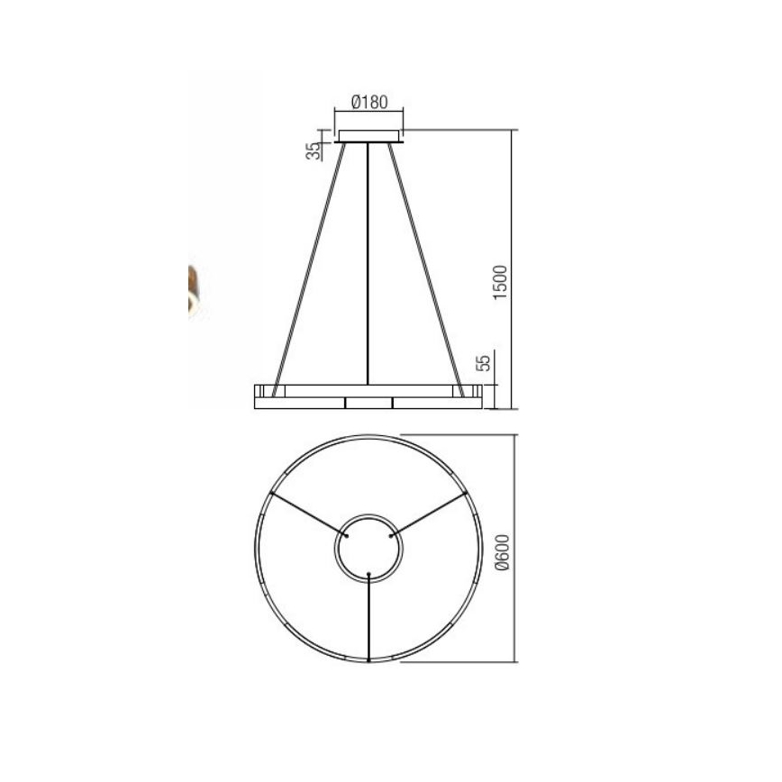 Redo 01-3172 - LED Żyrandol ściemnialny na lince CASTLE LED/36W/230V złoty