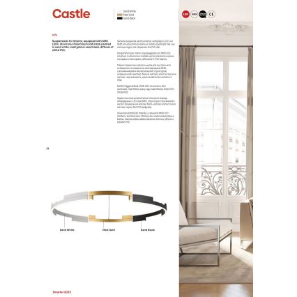 Redo 01-3173 - LED Żyrandol ściemnialny na lince CASTLE LED/36W/230V czarny