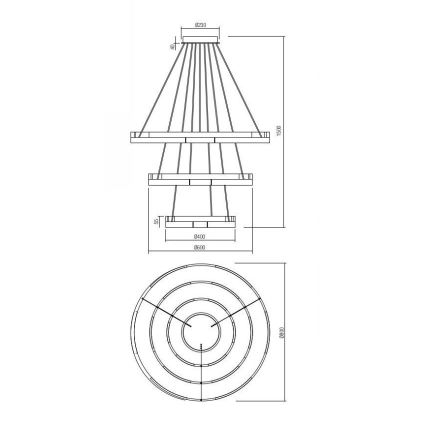 Redo 01-3181 - LED Żyrandol ściemnialny na lince CASTLE LED/80W/230V złoty