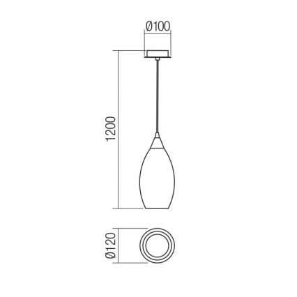 Redo 01-3189 - Żyrandol na lince TANNER 1xE14/28W/230V śr. 12 cm