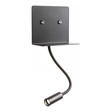 Redo 01-3211 - LED Kinkiet z elastyczną lampką W + LED/3W/230V USB CRI90 czarny