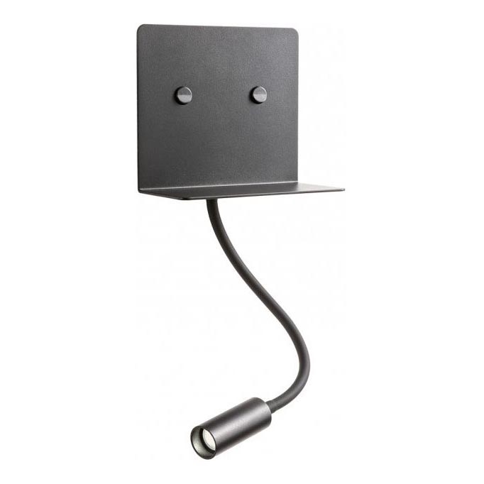 Redo 01-3211 - LED Kinkiet z elastyczną lampką W + LED/3W/230V USB CRI90 czarny