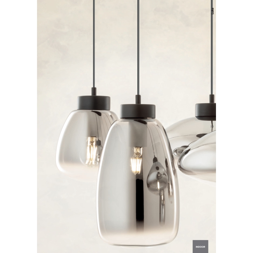 Redo 01-3212 - Żyrandol na lince LUKE 6xE27/42W/230V czarne