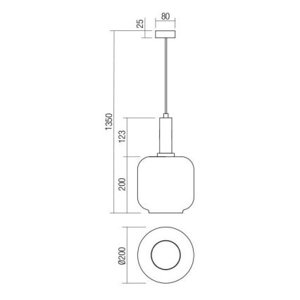 Redo 01-3213 - Żyrandol na lince BRINA 1xE27/23W/230V