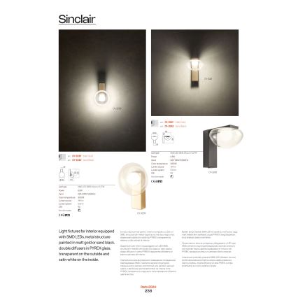 Redo 01-3243 - LED Żyrandol ściemnialny na lince SINCLAIR LED/35W/230V CRI 93 IP21 złoty