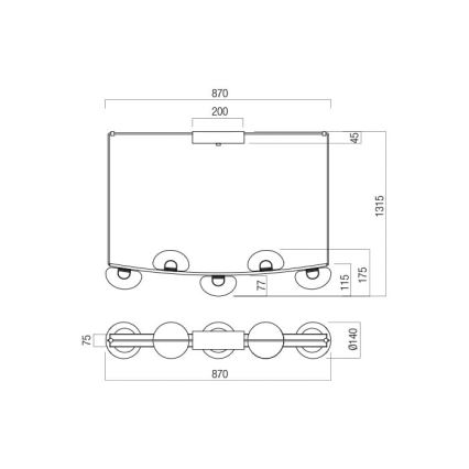 Redo 01-3243 - LED Żyrandol ściemnialny na lince SINCLAIR LED/35W/230V CRI 93 IP21 złoty