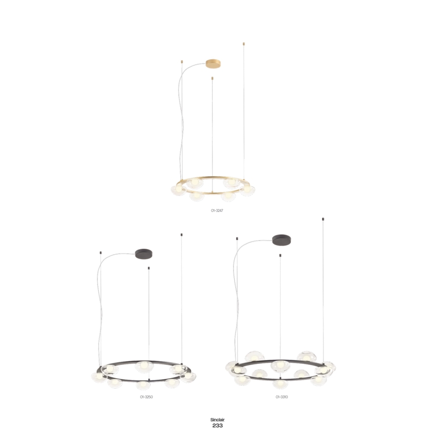 Redo 01-3248- LED Żyrandol ściemnialny na lince SINCLAIR LED/37,2W/230V CRI 93 IP21 czarny