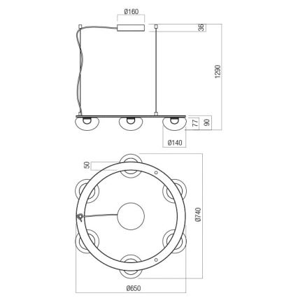 Redo 01-3248- LED Żyrandol ściemnialny na lince SINCLAIR LED/37,2W/230V CRI 93 IP21 czarny