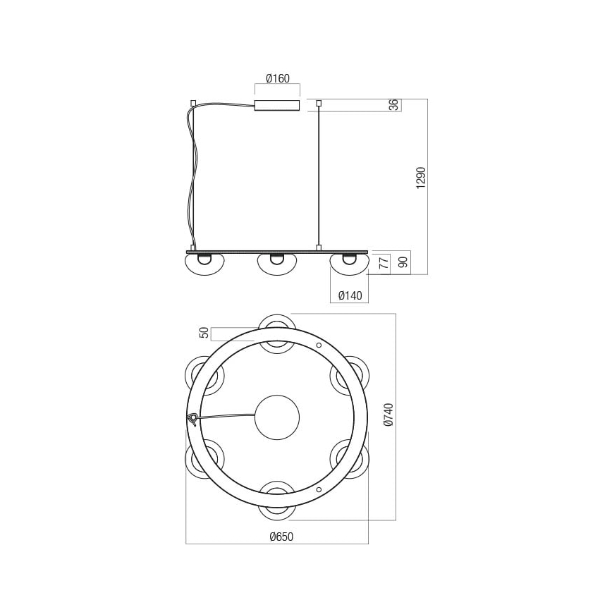 Redo 01-3248- LED Żyrandol ściemnialny na lince SINCLAIR LED/37,2W/230V CRI 93 IP21 czarny