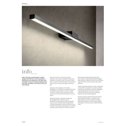 Redo 01-3268 - LED Łazienkowe oświetlenie lustra ASTON LED/12W/230V 60 cm CRI 90 IP44 biały