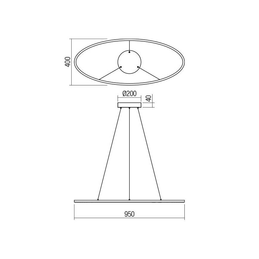 Redo 01-3337 - ściemnialna lampa wisząca na linkach LEO LED/48W/230V 3000/4000K CRI 90 40x95 cm biała