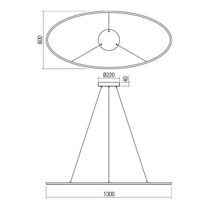 Redo 01-3340 - LED ściemnialny żyrandol na lince LEO LED/67W/230V 3000/4000K CRI 90 biały