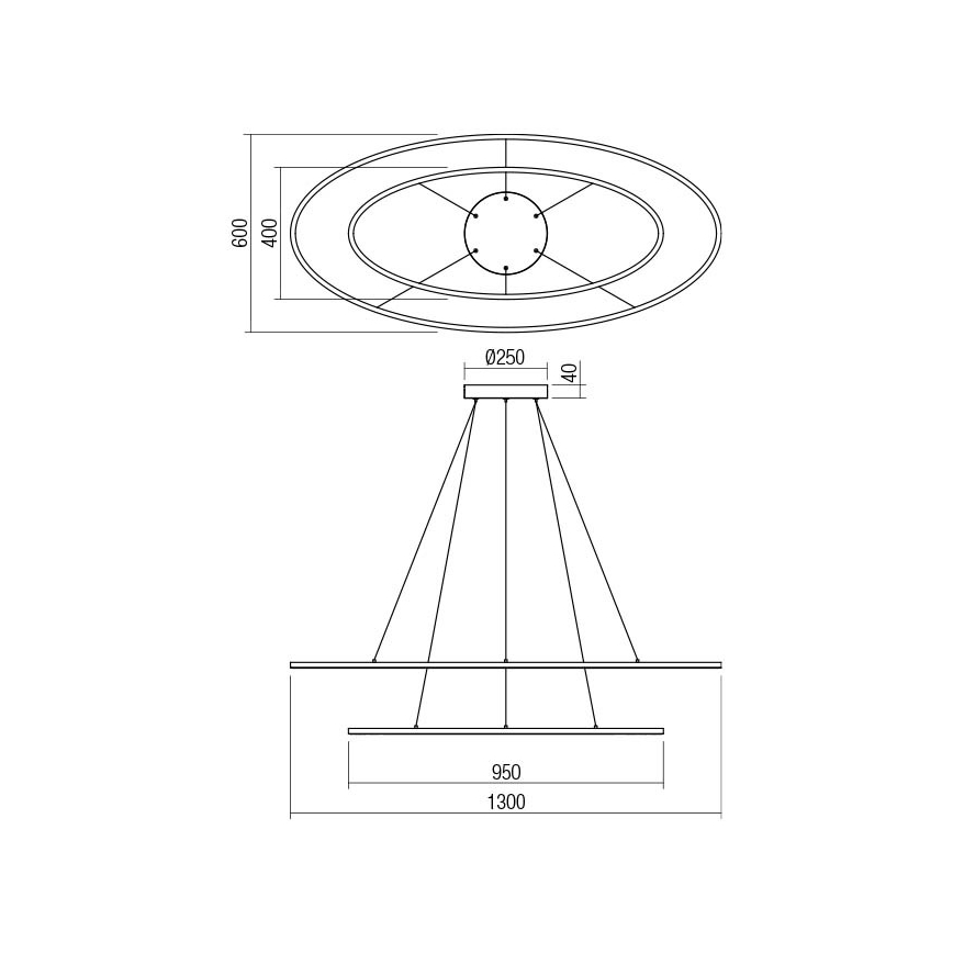 Redo 01-3342 - LED ściemnialny żyrandol na lince LEO LED/115W/230V 3000/4000K CRI 90 biały