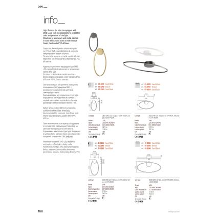Redo 01-3342 - LED ściemnialny żyrandol na linkach LEO LED/115W/230V 3000/4000K CRI 90 60x130 cm biały