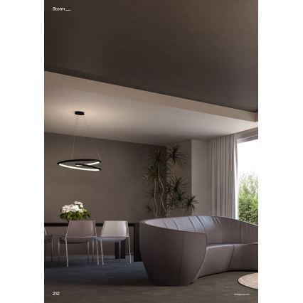 Redo 01-3378 - Ściemnialna lampa wisząca LED na linkach STORM LED/60W/230V 3000/4000/6000K CRI 90 średnica 80 cm czarny