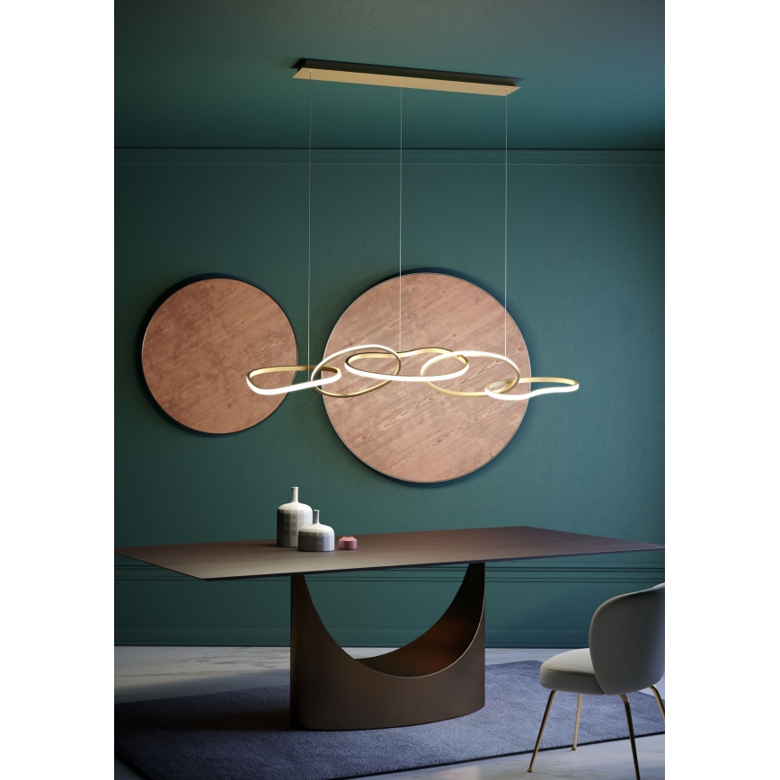 Redo 01-3392 - LED ściemnialny żyrandol wiszący na lince BIAS LED/120W/230V 3000/4500/6500K CRI 90 złoty