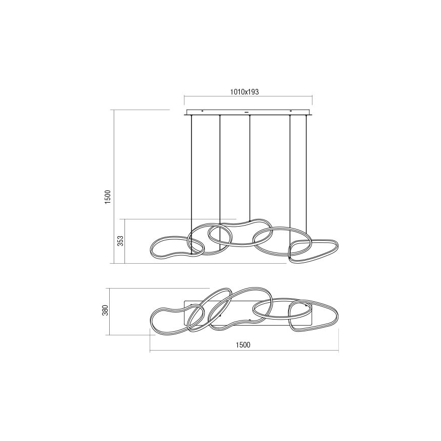 Redo 01-3392 - LED ściemnialny żyrandol wiszący na lince BIAS LED/120W/230V 3000/4500/6500K CRI 90 złoty