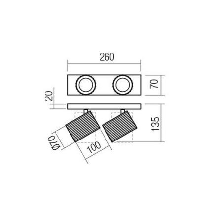 Redo 01-3403 - Oprawa punktowa DELPHI 2xGU10/7W/230V czarna