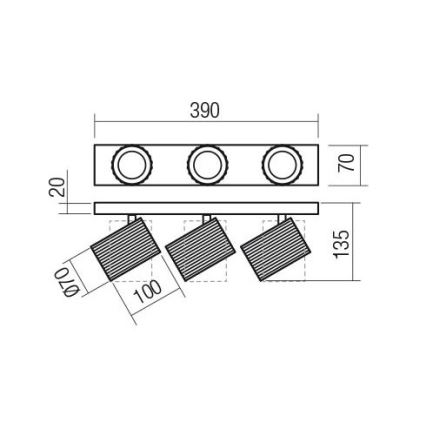Redo 01-3405 - Oprawa punktowa DELPHI 3xGU10/7W/230V złota