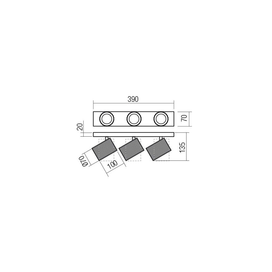 Redo 01-3405 - Oprawa punktowa DELPHI 3xGU10/7W/230V złota