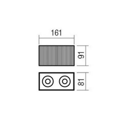 Redo 01-3412 - Oprawa punktowa DELPHI 2xGU10/7W/230V 16,1x8,1 cm czarna