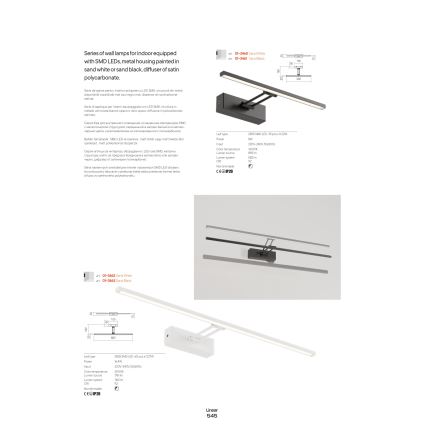 Redo 01-3463 - LED Kinkiet galeryjka LINEAR LED/8W/230V 60,5 cm CRI 92 czarny