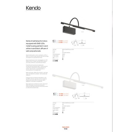 Redo 01-3464 - LED Kinkiet galeryjka KENDO LED/6W/230V 34,4 cm CRI 92 biały