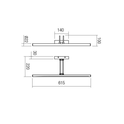 Redo 01-3470 - LED Kinkiet galeryjka IKON LED/16,4W/230V 61,5 cm CRI 92 biały