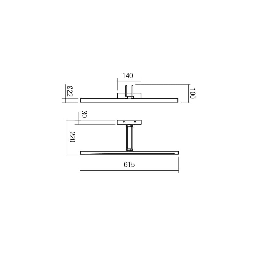 Redo 01-3473 - LED Kinkiet galeryjka IKON LED/16,4W/230V 61,5 cm CRI 92 mosiądz