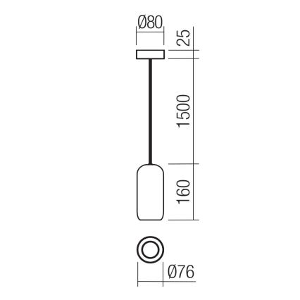 Redo 01-3474 - Żyrandol na lince BOOM 1xGU10/10W/230V śr. 7,6 cm czarne