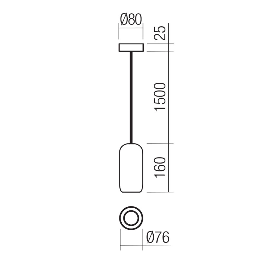 Redo 01-3474 - Żyrandol na lince BOOM 1xGU10/10W/230V śr. 7,6 cm czarne