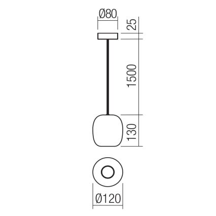 Redo 01-3478 - Żyrandol na lince BOOM 1xGU10/10W/230V śr. 12 cm zielony