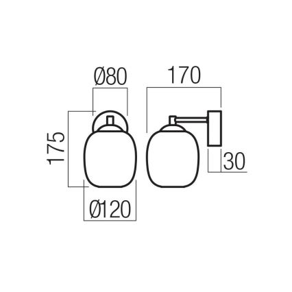 Redo 01-3483 - Lampa ścienna LED KHADI LED/6W/230V CRI 90 czarna/przydymiona