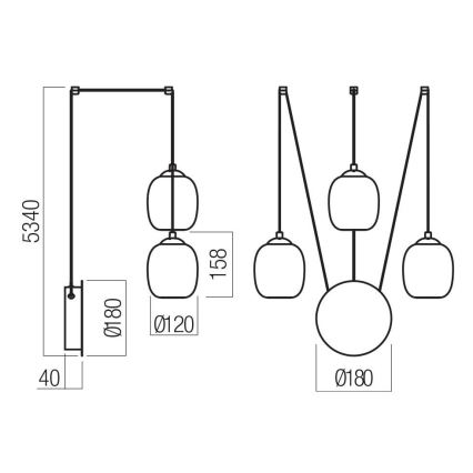 Redo 01-3485 - Lampa ścienna LED ściemnialna KHADI 3xLED/5,5W/230V CRI 90 śr. 12 cm czarna/dymiona