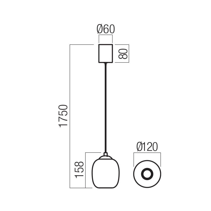 Redo 01-3486 - lampa LED wisząca na lince KHADI LED/6W/230V CRI 90 Ø 12 cm czarny/przydymiony