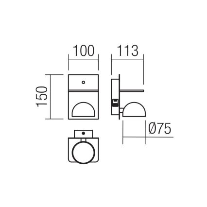 Redo 01-3491 - LED Kinkiet punktowy SEIBI LED/7W/230V USB CRI 90 białe