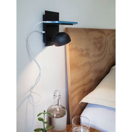 Redo 01-3491 - LED Kinkiet punktowy SEIBI LED/7W/230V USB CRI 90 czarne