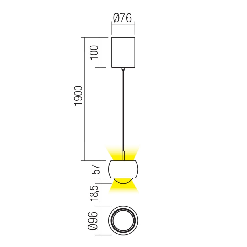 Redo 01-3548 - LED Żyrandol na lince AVES LED/12W/230V śr. 9,6 cm CRI 90 miedź