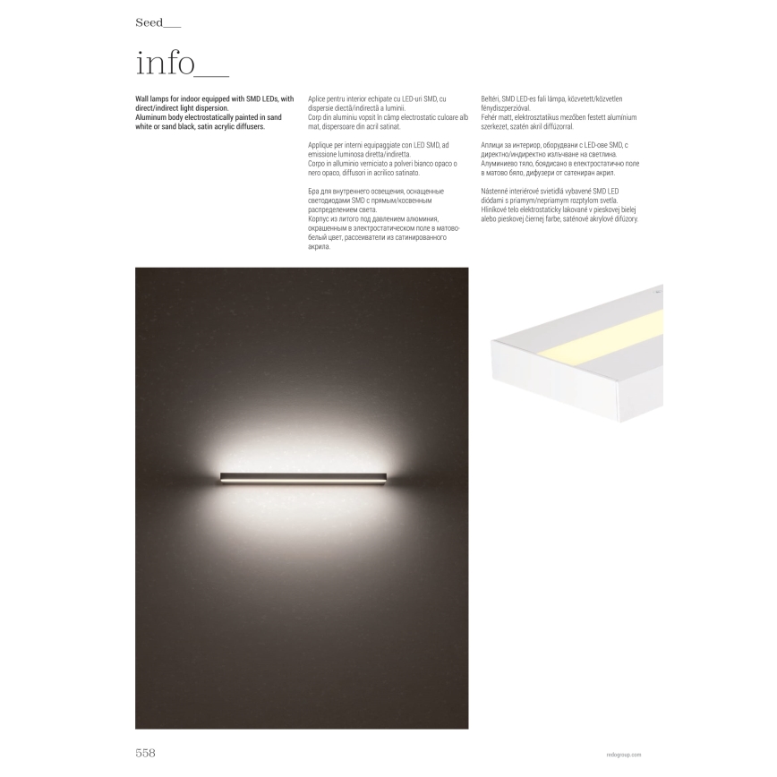Redo 01-3552 - LED Kinkiet SEED LED/15W/230V biały