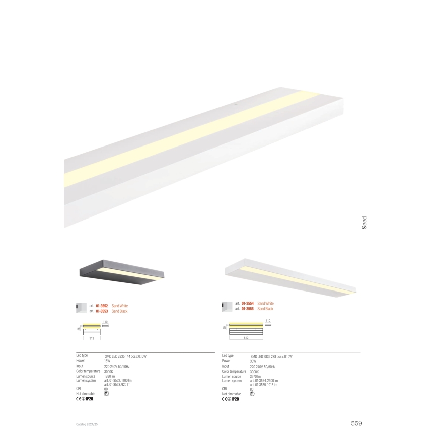 Redo 01-3552 - LED Kinkiet SEED LED/15W/230V biały