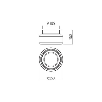 Redo 01-3588 - LED Plafon SOLERA LED/18W/230V śr. 25 cm CRI 93 3000/4000K szary